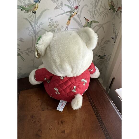 Vtg 1990 Smile Intl Teddy Bear Plush Quilted Christmas Bear w/ Slippers TAGS - Picture 5 of 8